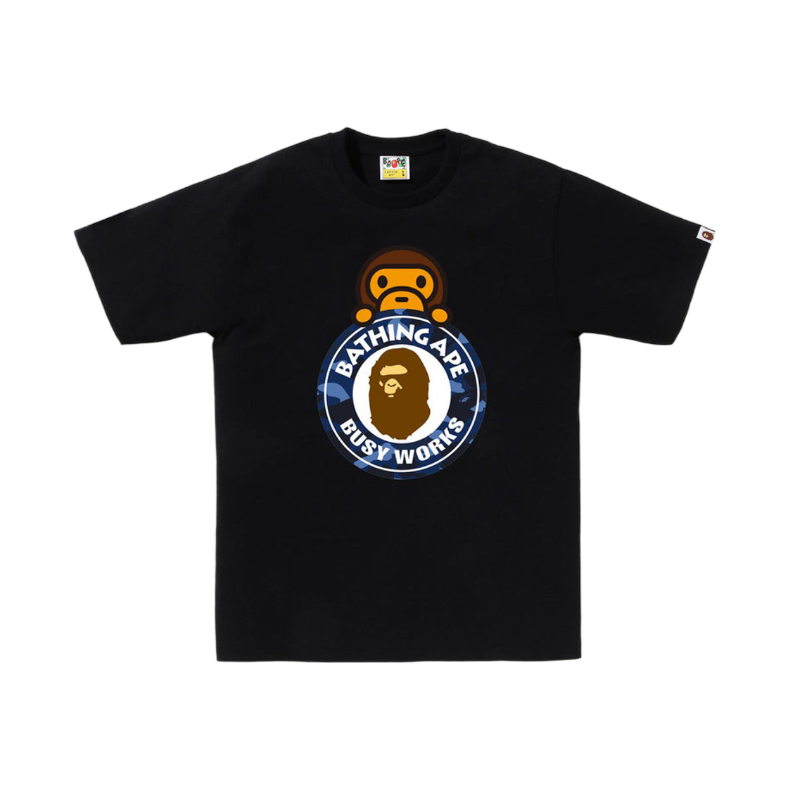 - BAPE Color Camo Milo On Busy Works T-Shirt Black Navy