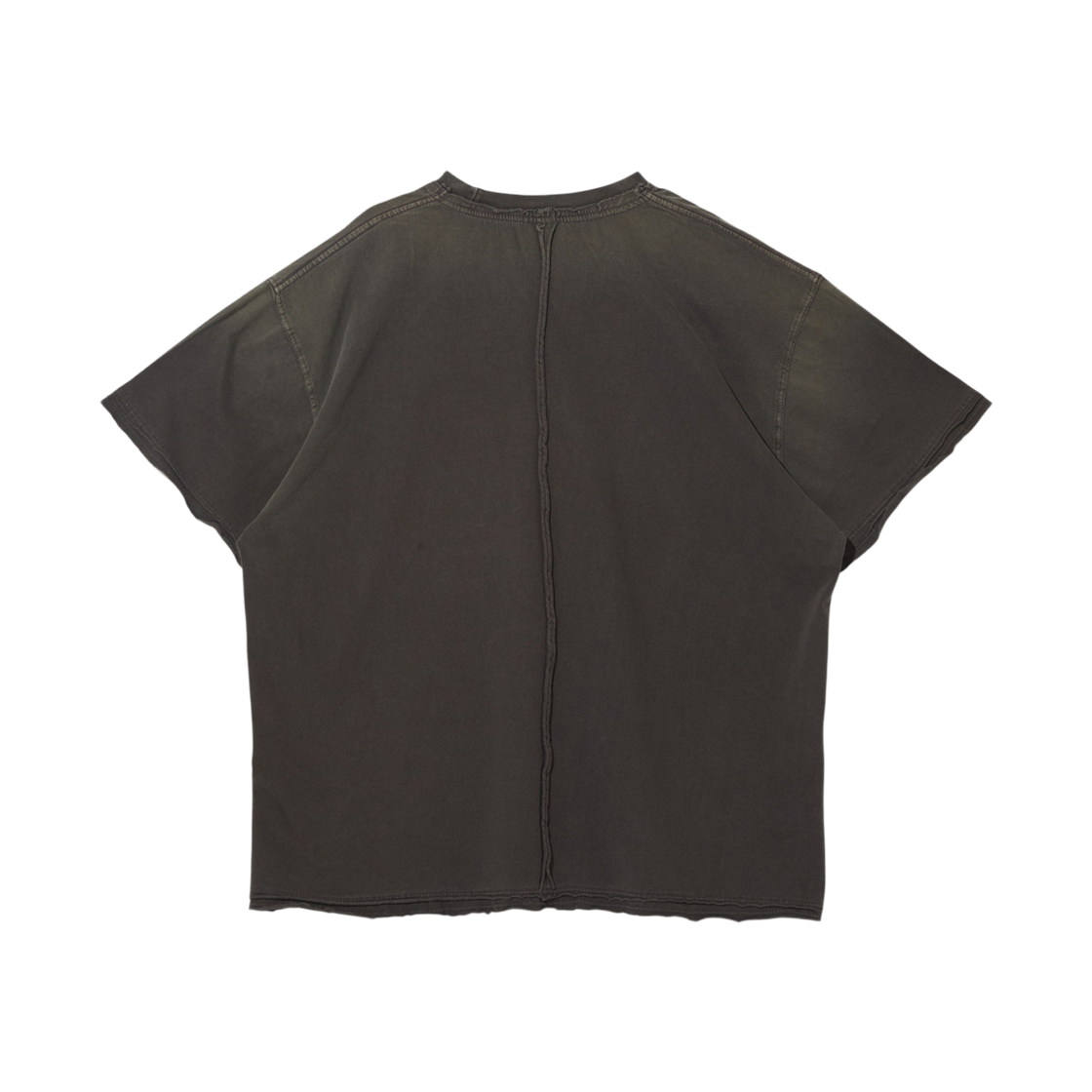 언더마이카 무.113 콤비 로우 엣지 워시드 티셔츠 모카(Undermycar Mu.113 Combi Raw Edge Washed T-Shirts Mocha) - 2