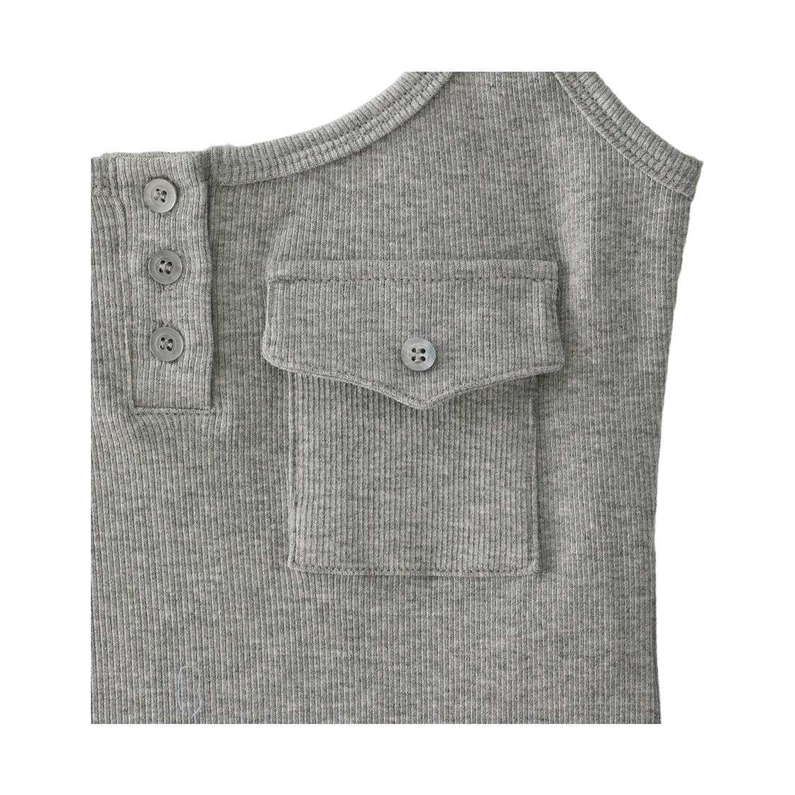 블루 선플라워 슬림 포켓 크롭 탑 멜란지 그레이(Blue Sunflower Slim Pocket Crop Top Melange Grey) - 4