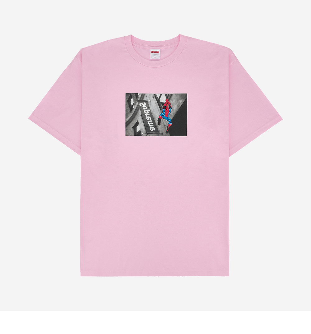 슈프림 x 스파이더맨 티셔츠 라이트 핑크 - 26SS | Supreme | KREAM