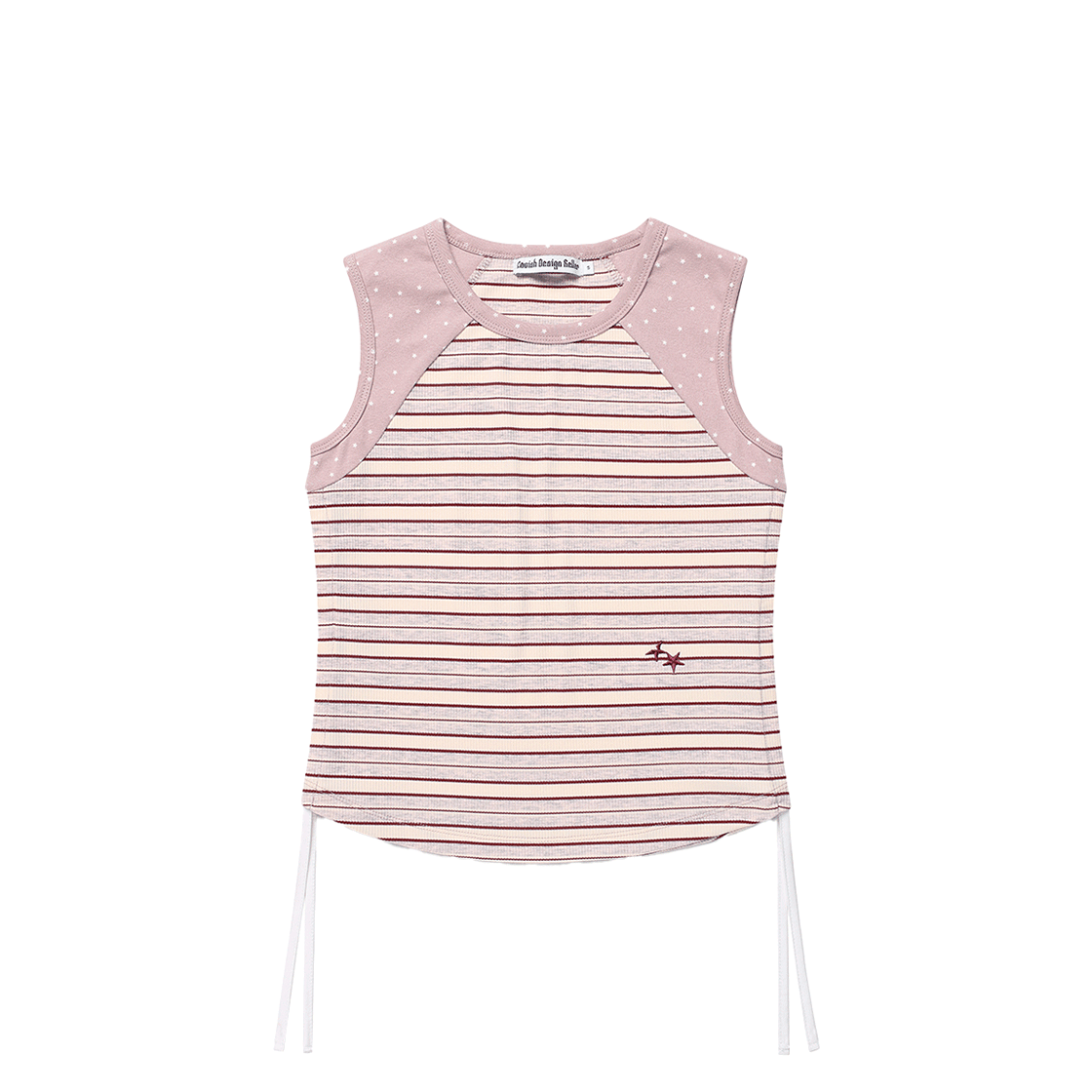 카비시 멀티 스트라이프 슬리브리스 핑크(CAVISH Multi Stripe Sleeveless Pink)
