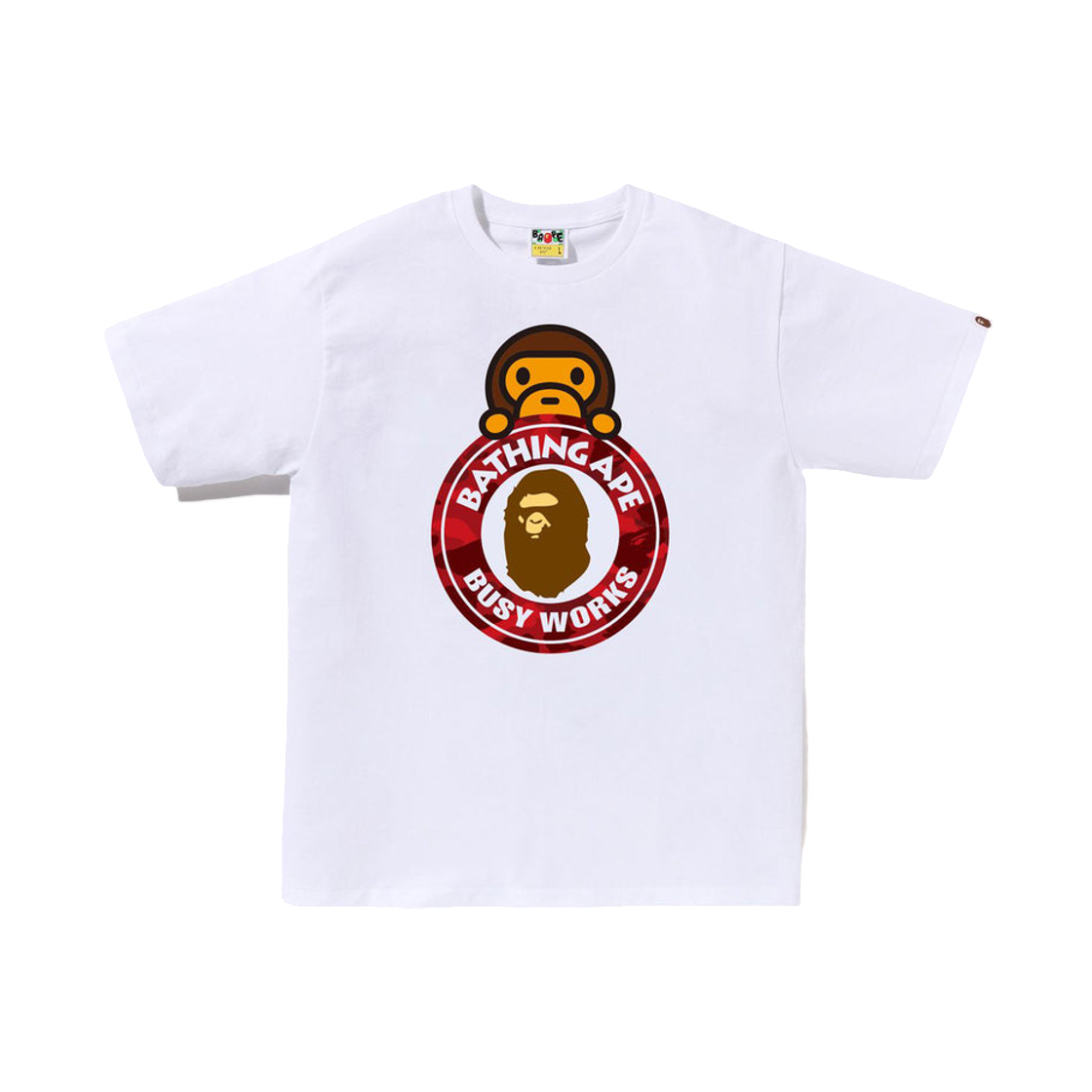 - BAPE Color Camo Milo On Busy Works T-Shirt White Red