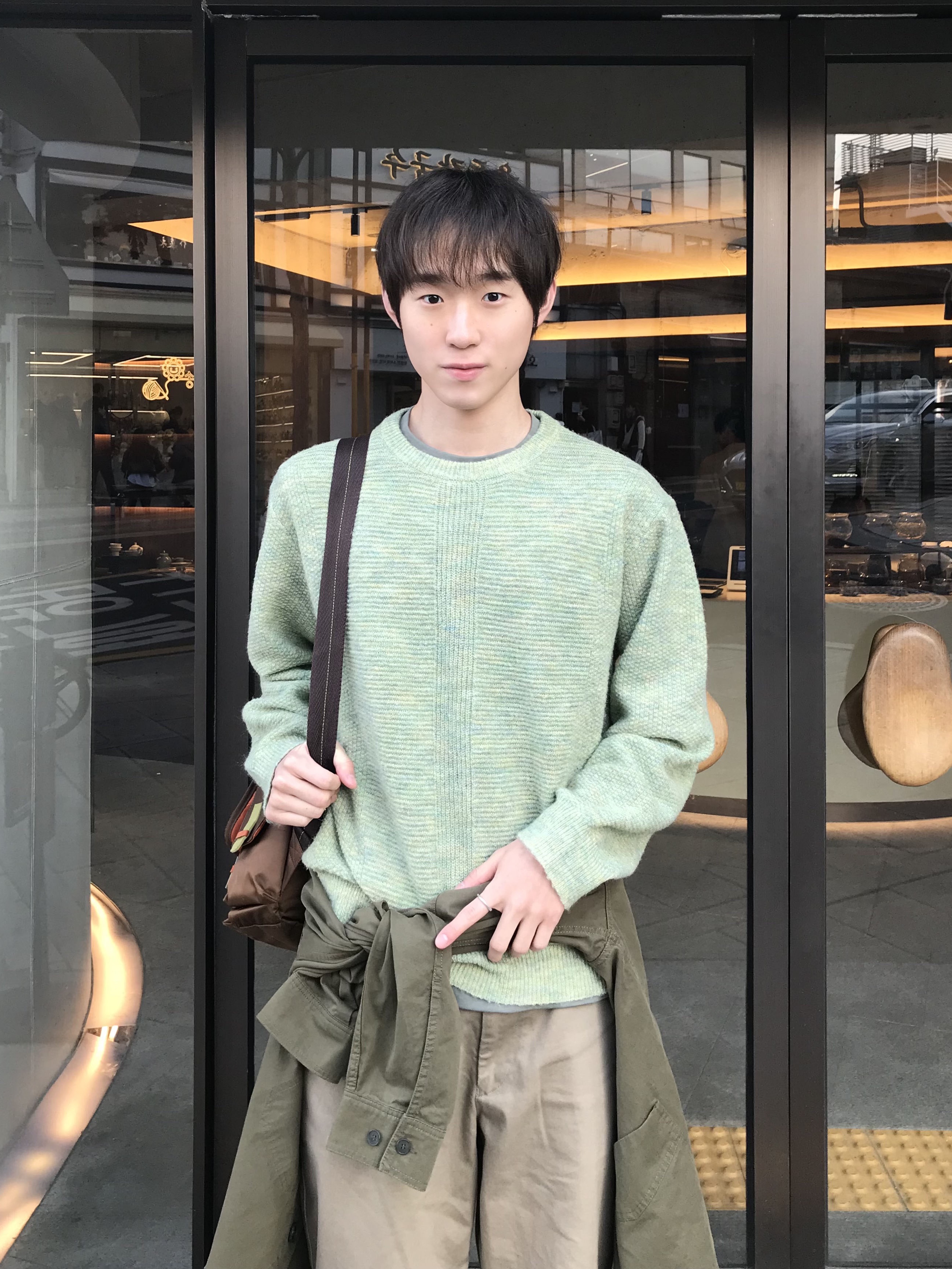 Noun Hairy Melange Knit Forest Green, Dr. Martens 1461 Bex Crazy Horse Dark Brown 착용 스타일 - 1