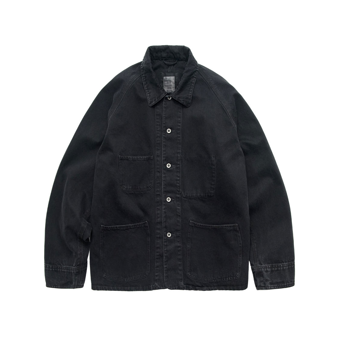폴리테루 데님 커버올 자켓 워시드 블랙(Polyteru Denim Coverall Jacket Washed Black)