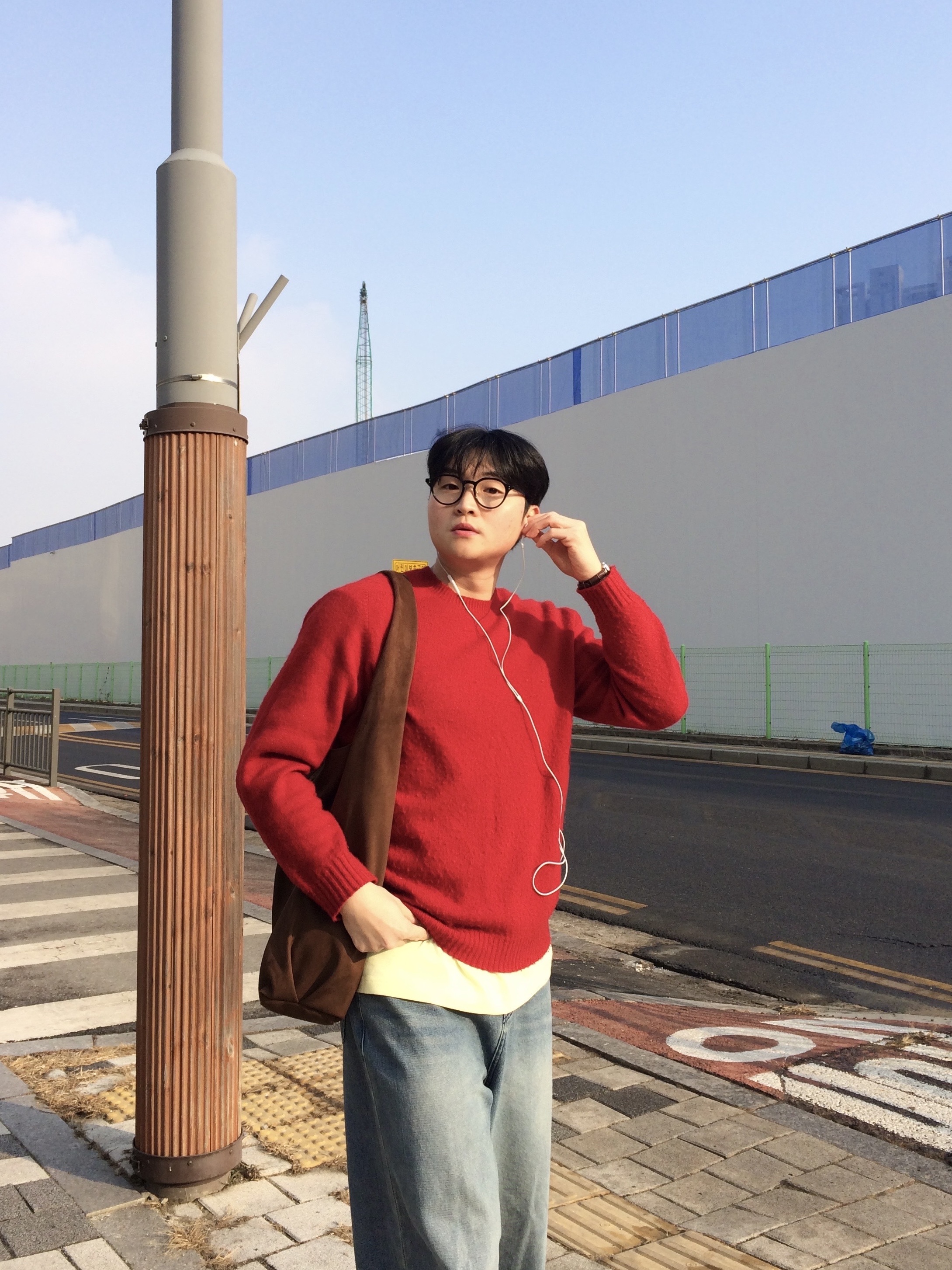 Hangle Basic horn-rimmed glasses Black, Casio LTP-V007L-9B 착용 스타일 - 2