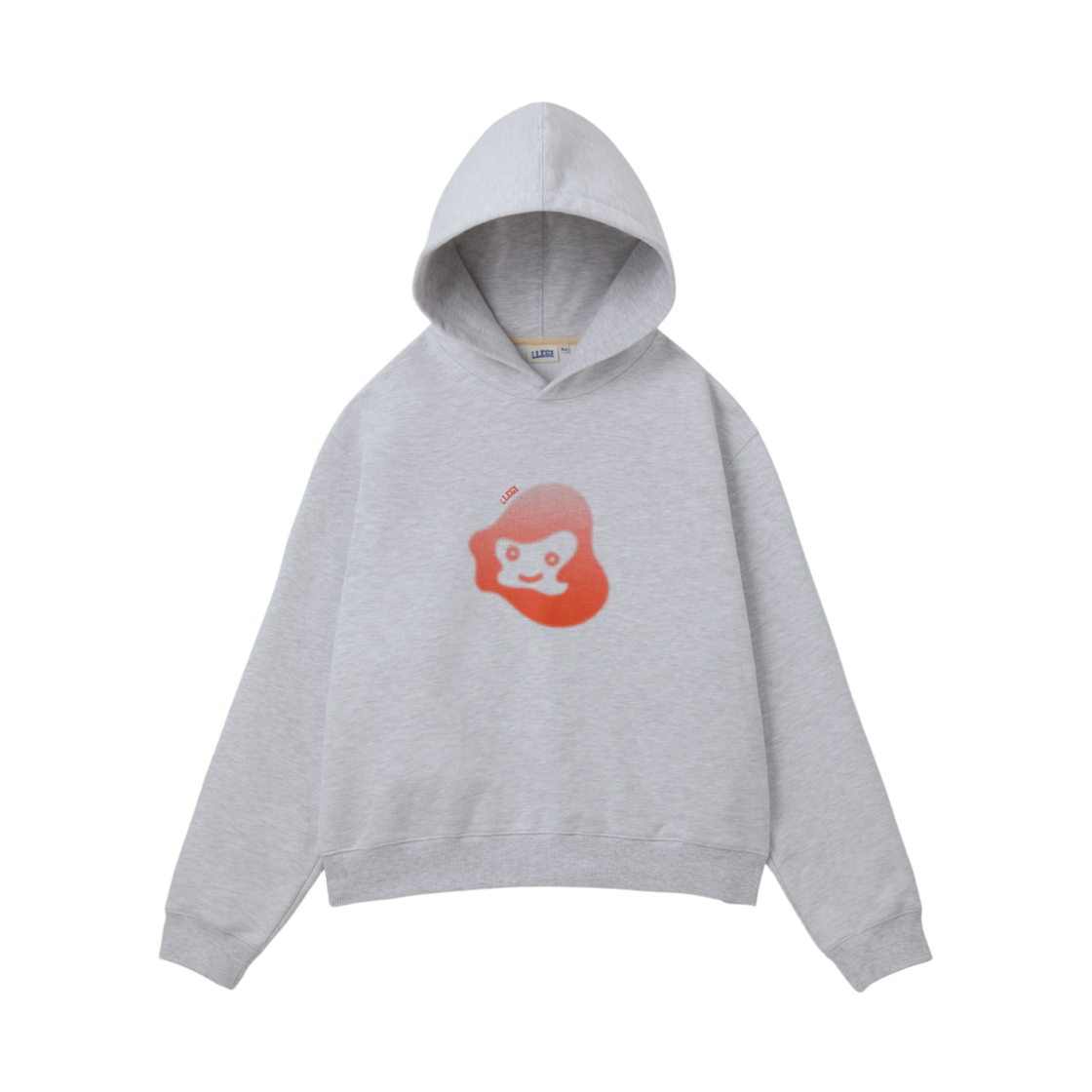 LL25WSHD001MG LLEGE Jubangwol Heavy Cotton Hoodie Melange Grey