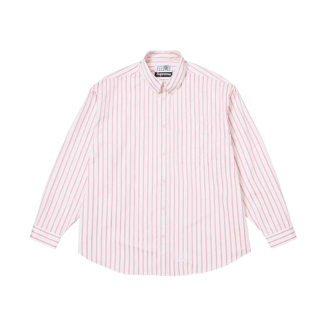 슈프림 x MM6 메종 마르지엘라 스트라이프 셔츠 화이트 - 26SS