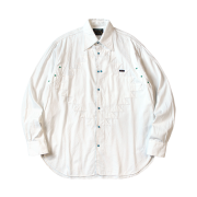 Kapital 5.5 oz. White Denim Thunderbird Husky Western Shirt White