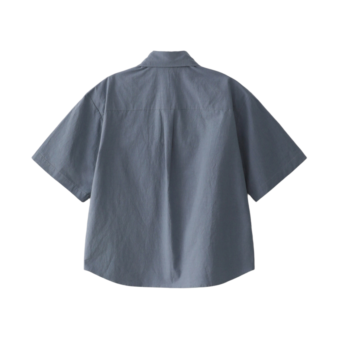 블루 선플라워 세미 크롭 포멀 반팔 셔츠 그레이(Blue Sunflower Formal Short Sleeve Shirt Grey) - 3
