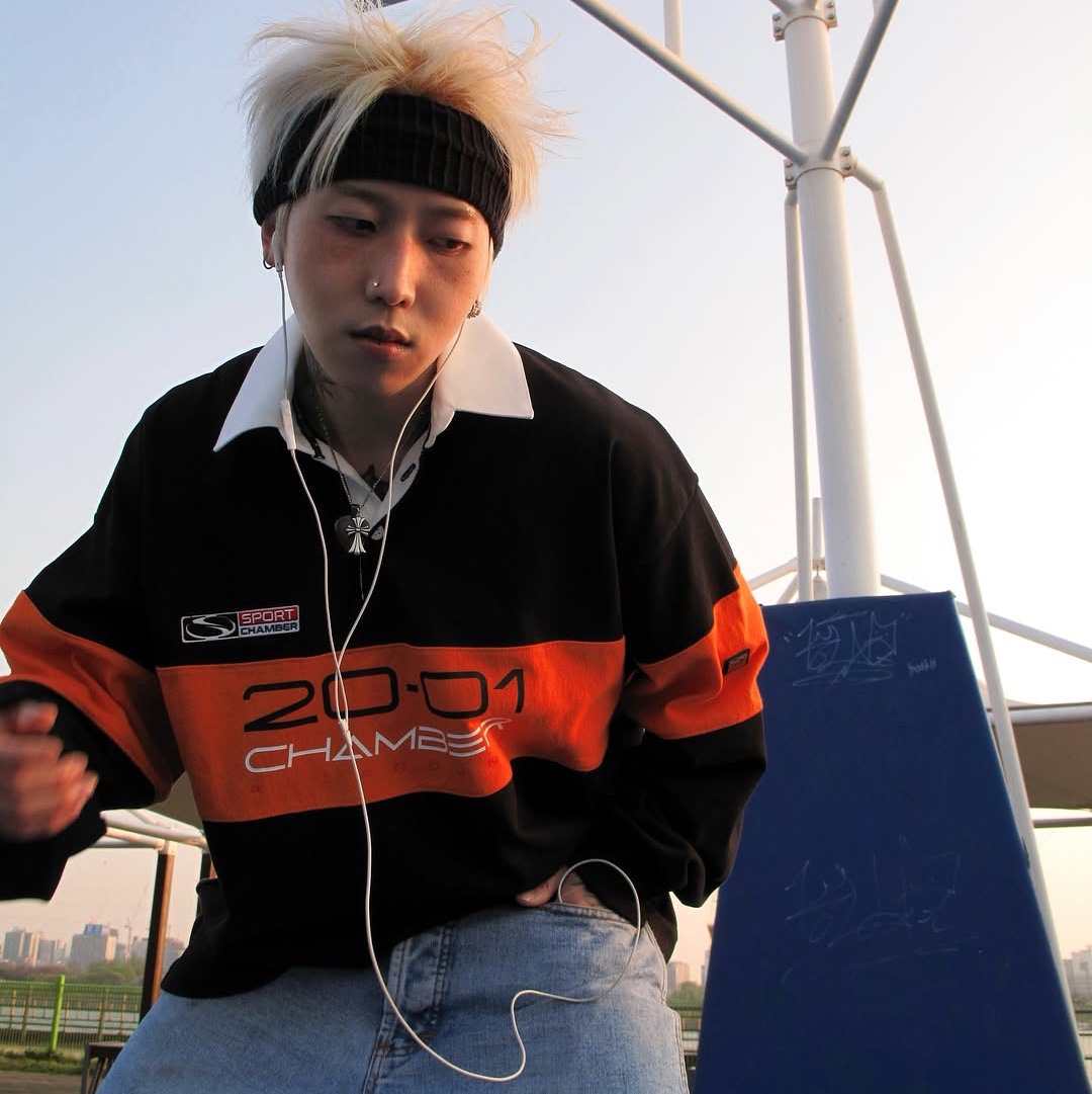 SPORT CHAMBER SC 2001 Rugby T-shirt BLACK 착용 스타일 - 2