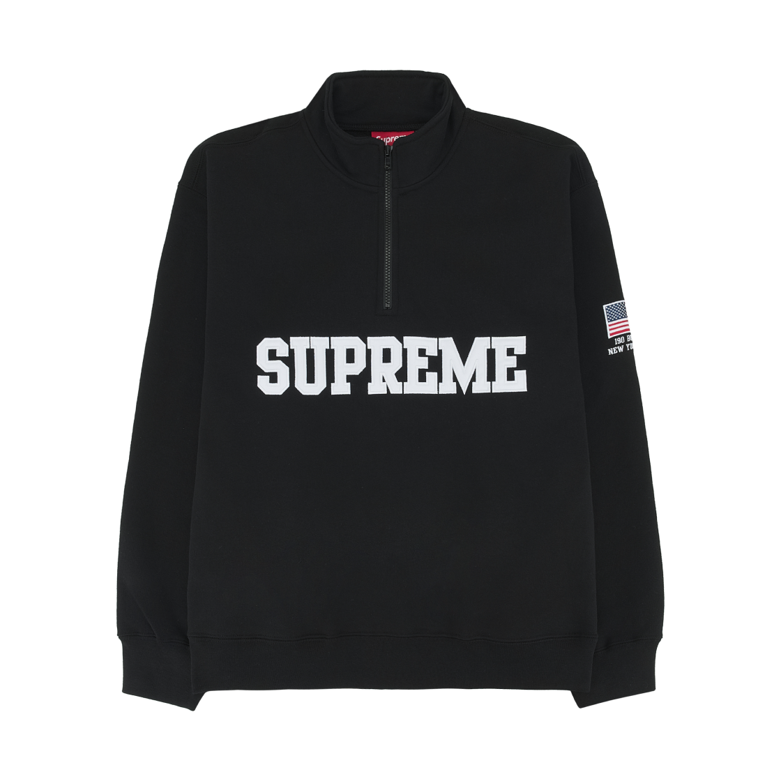 슈프림 샵 플래그 하프 집 풀오버 블랙 뉴욕 - 26SS(Supreme Shop Flag Half Zip Pullover Black New York - 26SS)