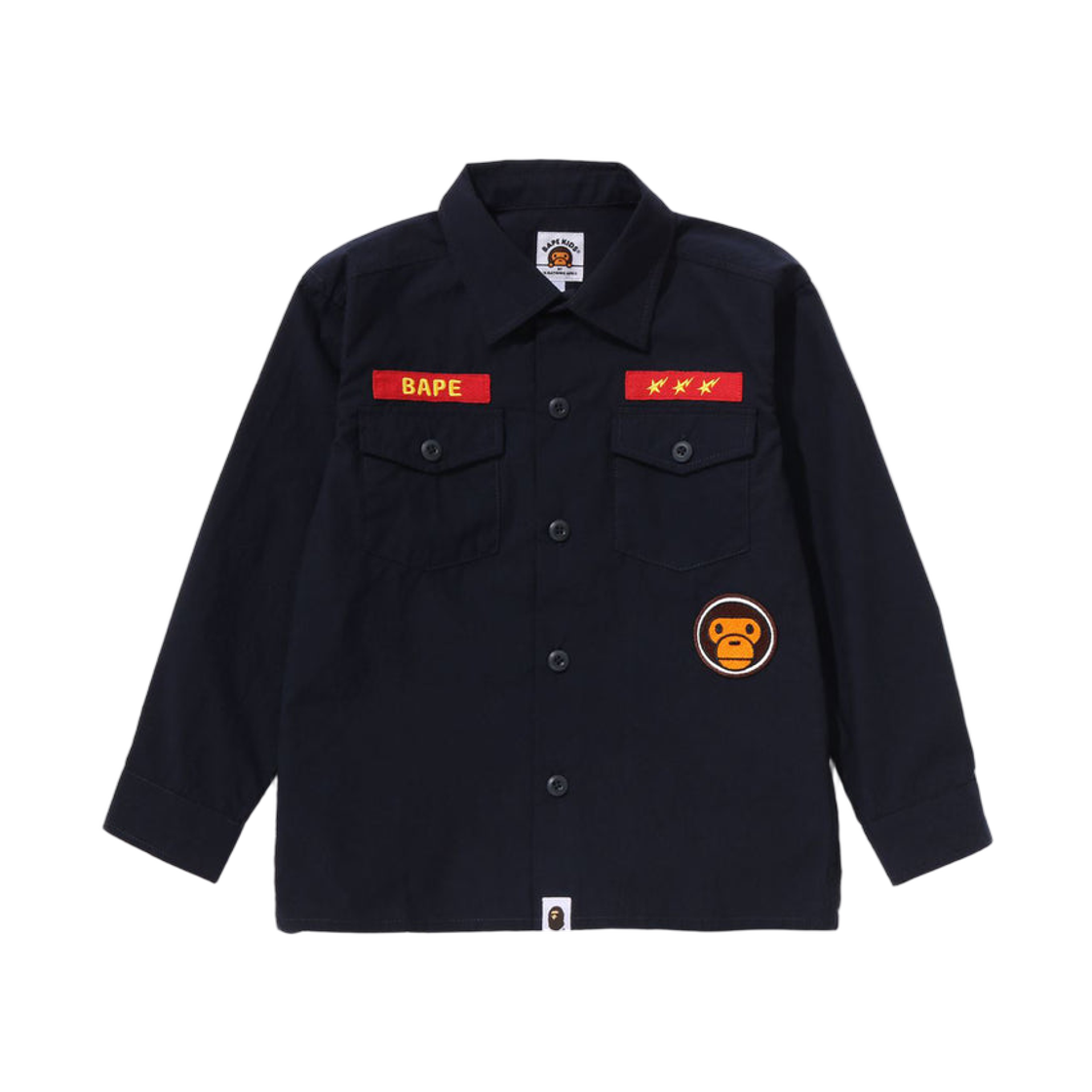 (키즈) 베이프 베이비 마일로 밀리터리 셔츠 네이비((Kids) BAPE Baby Milo Military Shirt Navy)