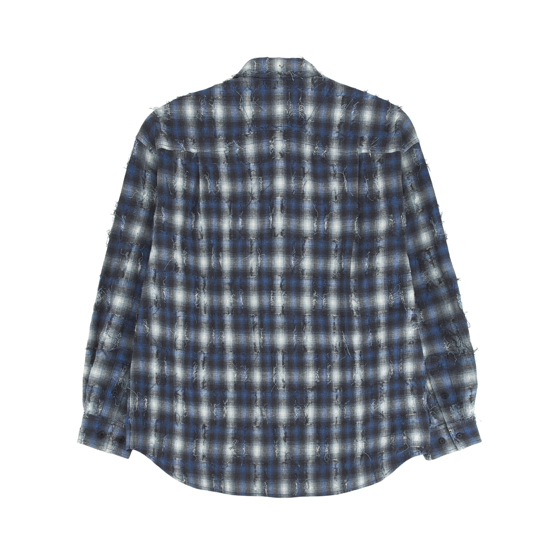 준지 그리드 니들 체크 루즈핏 셔츠 블루 - 26SS(Juun.J Grid Needle Check Loose Fit Shirt Blue - 26SS) - 2