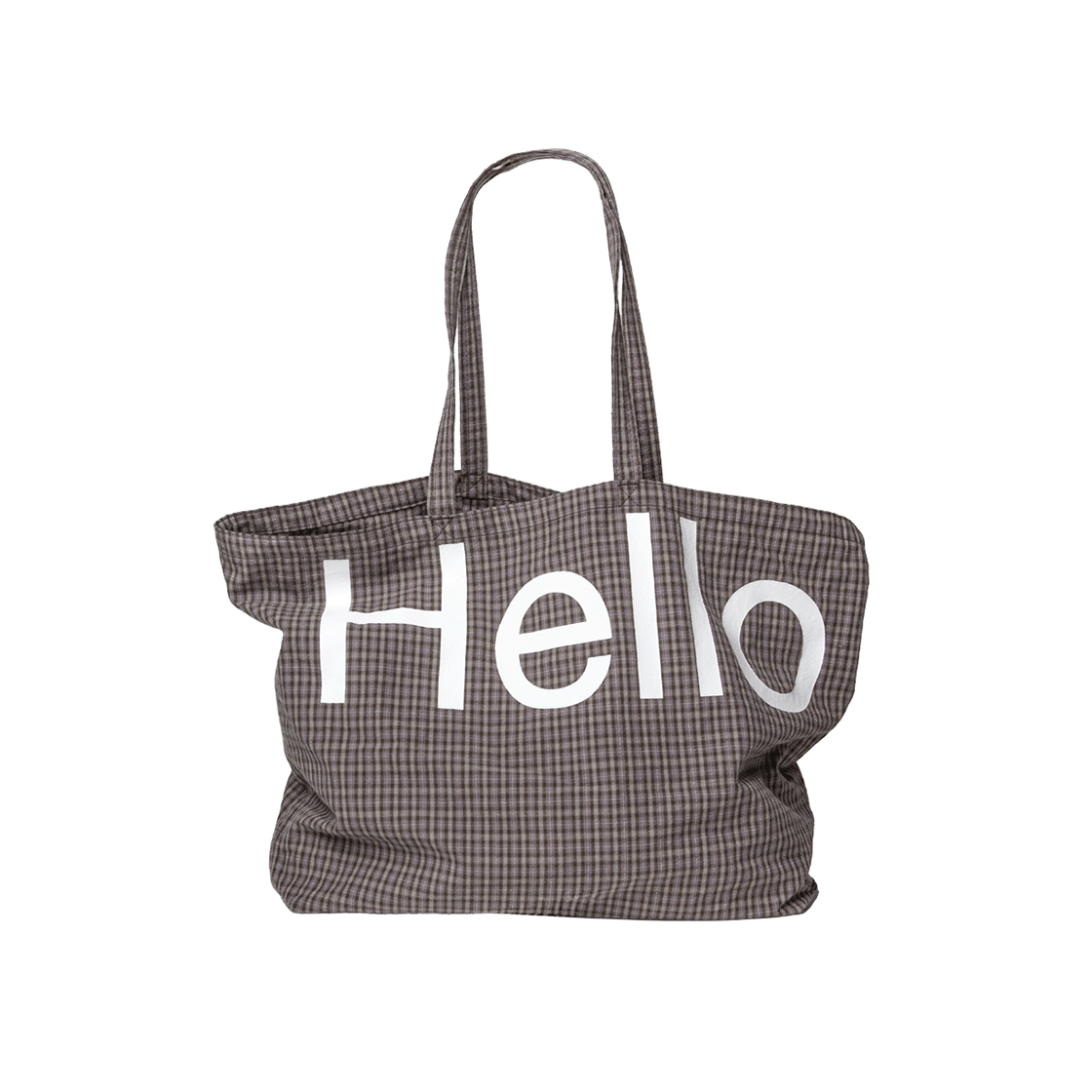 헬로듀드 빅 토트백 빈티지 퍼플 체크(Hellodude Big Tote Bag Vintage Purple Check)