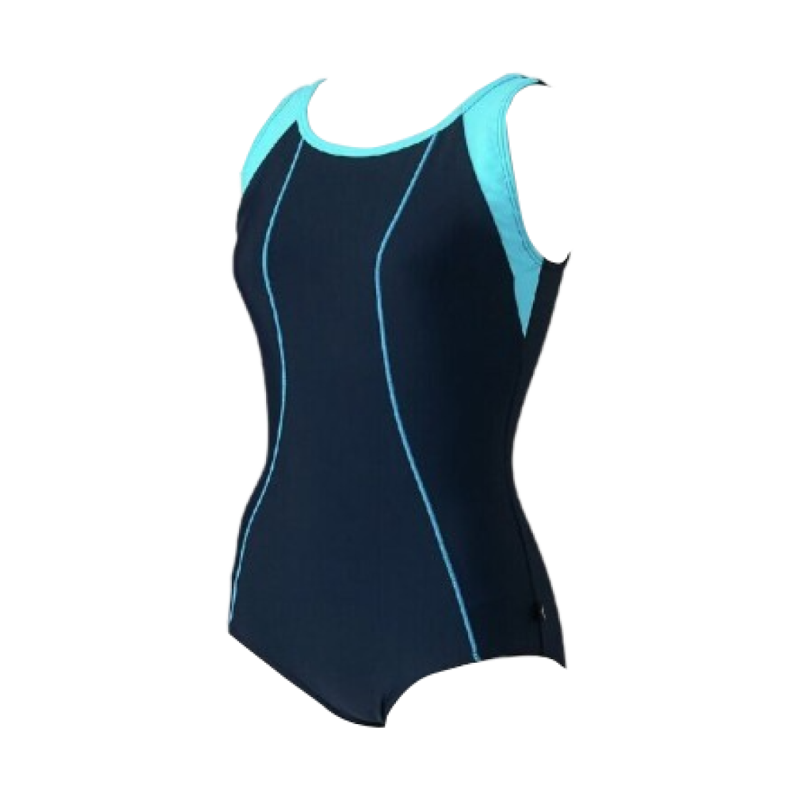 (W) 미즈노 아쿠아 피트니스 원피스 네이비 라이트 블루((W) Mizuno Aqua Fitness One-piece Navy Light Blue)