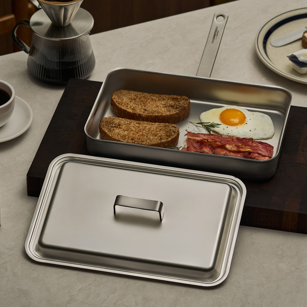 바겐슈타이거 코어5 헤리티지 무연마제 스텐 316 피쉬팬 생선구이팬 전용뚜껑(WAGENSTEIGER Core 5 Heritage Abrasive-Free 316 Stainless Steel Fish Pan Lid) - 3