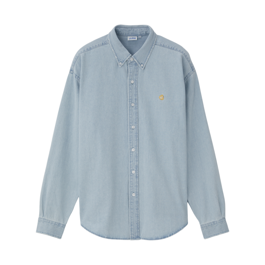 LL25WDST001LB LLEGE Destroyed Denim Shirt Light Blue