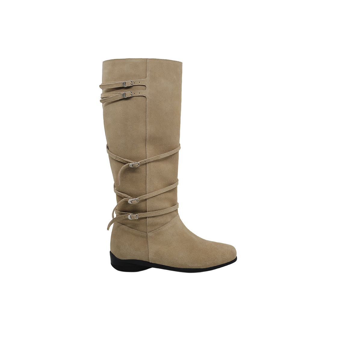 무드나잇 피아 컴포트솔 5벨티드 롱부츠 l 베이지(Moodnight Pia Comfort Sole Boots l Beige)