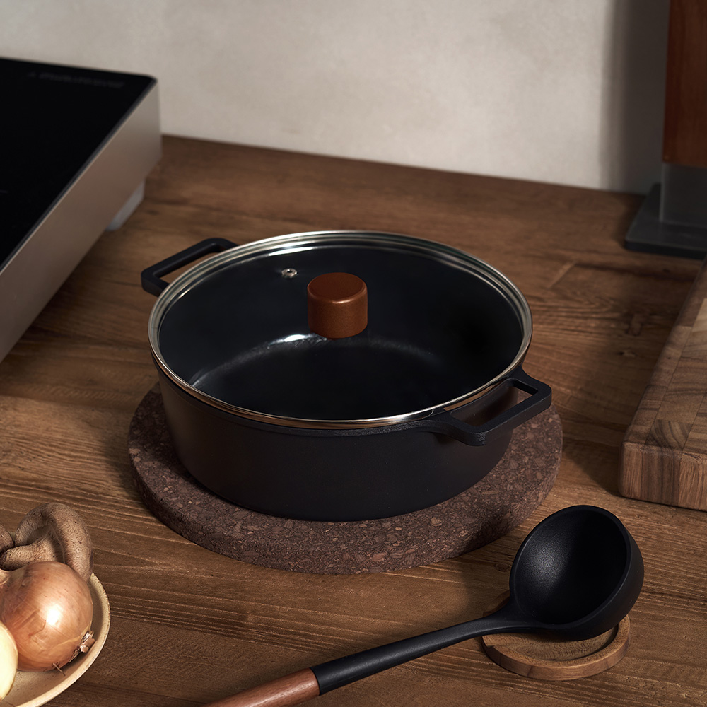 바겐슈타이거 더 바움 국내생산 IH 티타늄 세라믹코팅 전골냄비 24cm(WAGENSTEIGER The Baum IH Titanium Ceramic Coated Shallow Pot 24cm) - 5