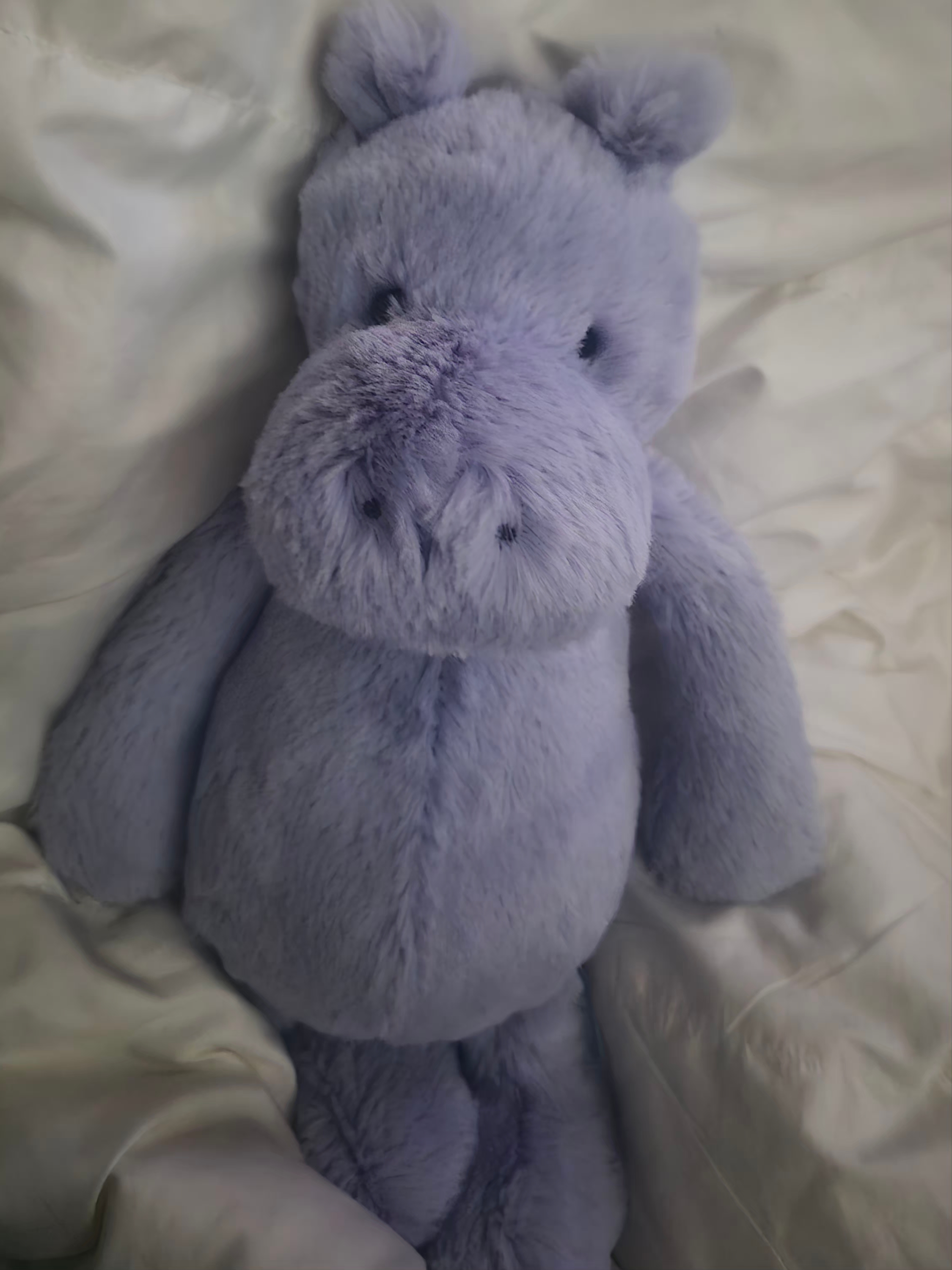 Jellycat Bashful Hippo Dusky Lilac 착용 스타일