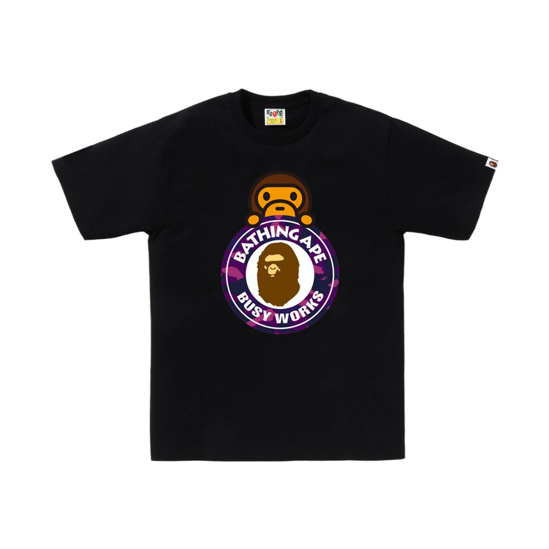 - BAPE Color Camo Milo On Busy Works T-Shirt Black Purple
