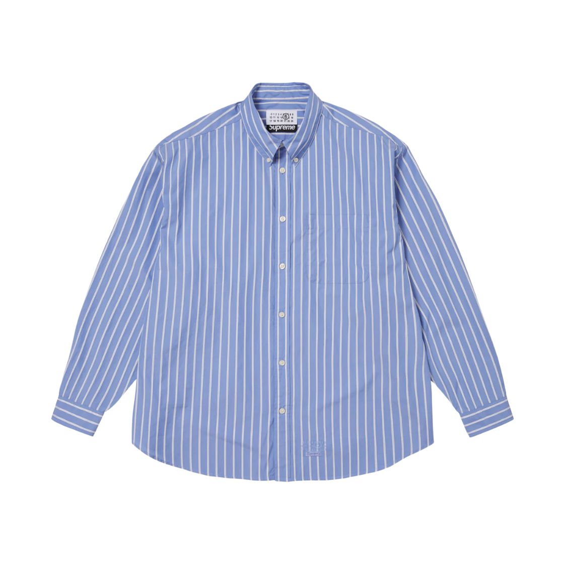 - Supreme x MM6 Maison Margiela Stripe Shirt Blue - 26SS
