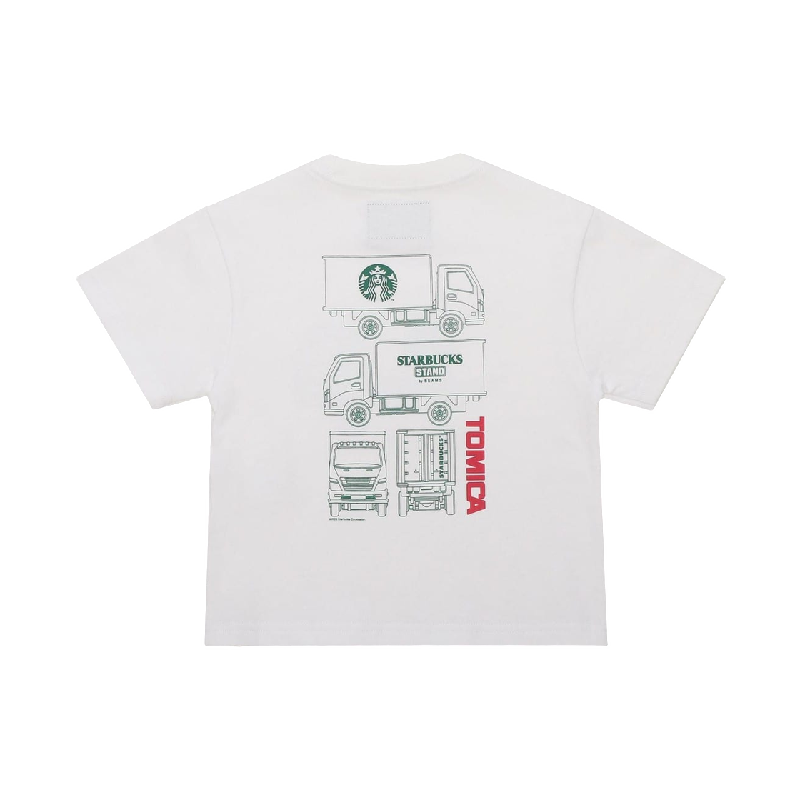 (키즈) 스타벅스 x 빔즈 토미카 트럭 프린트 키즈 티셔츠 A 화이트((Kids) Starbucks x Beams Tomica Truck Print Kids T-Shirt A White) - 2
