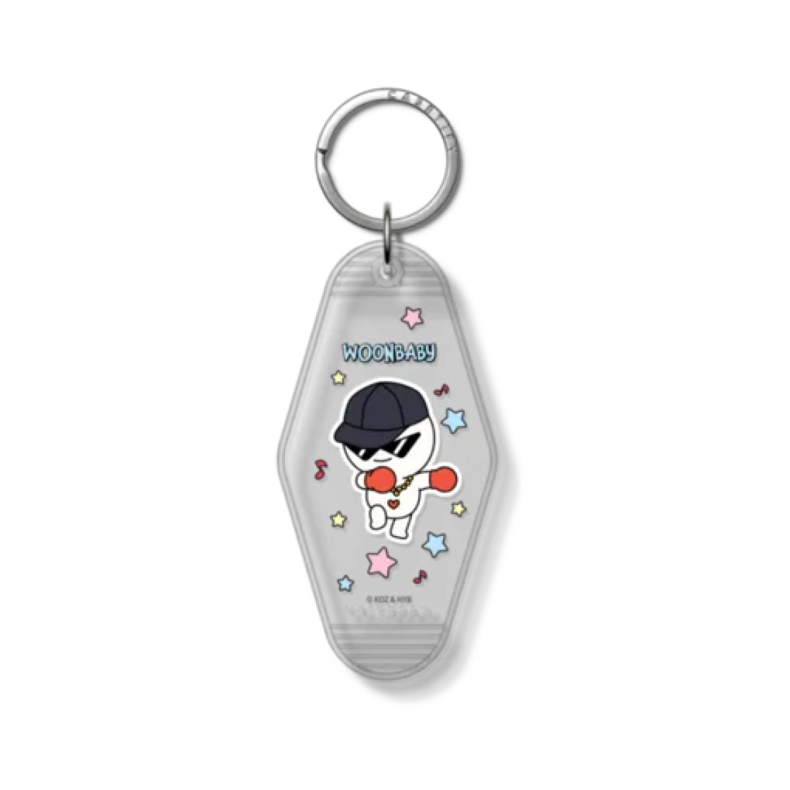 케이스티파이 x 쁘넥도 운아기 키체인 택 프로스트 화이트(Casetify x BBNEXDO WOONBABY Keychain Tag Frost White)