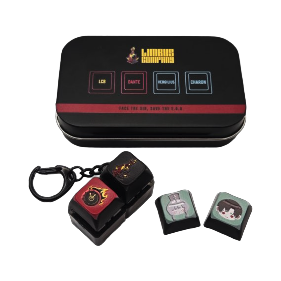 림버스 컴퍼니 3주년 키캡 키링 앤 틴 케이스 세트(Limbus Company 3rd Anniversary Keycap Keyring & Tin Case Set)