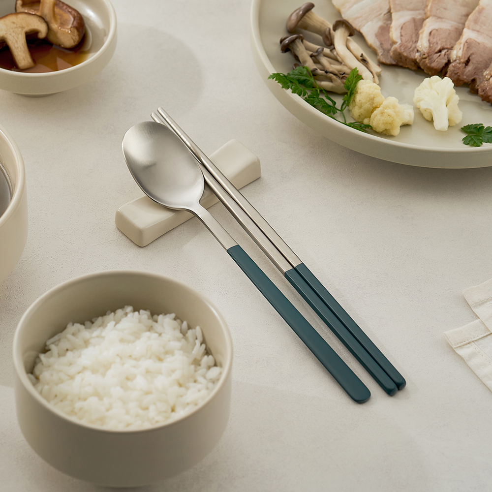 바겐슈타이거 스텐 304 데일로어 커트러리 실키 네이비 수저 세트(WAGENSTEIGER Stainless Steel 304 Daylor Cutlery Spoon & Chopsticks Set (Silky Navy)) - 6