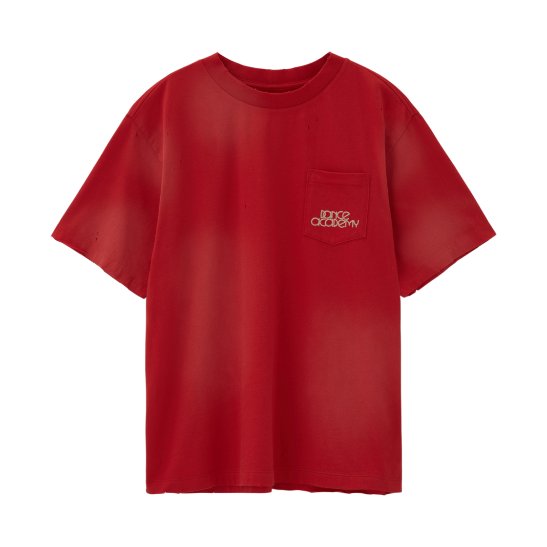 LL25WJSS005RD LLEGE Sun-Bleached Effect T-Shirt Red