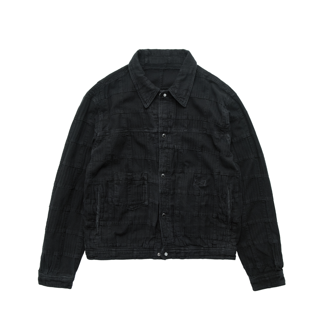 폴리테루 인디아 패치드 트러커 자켓 블랙(Polyteru India Patched Trucker Jacket Black)