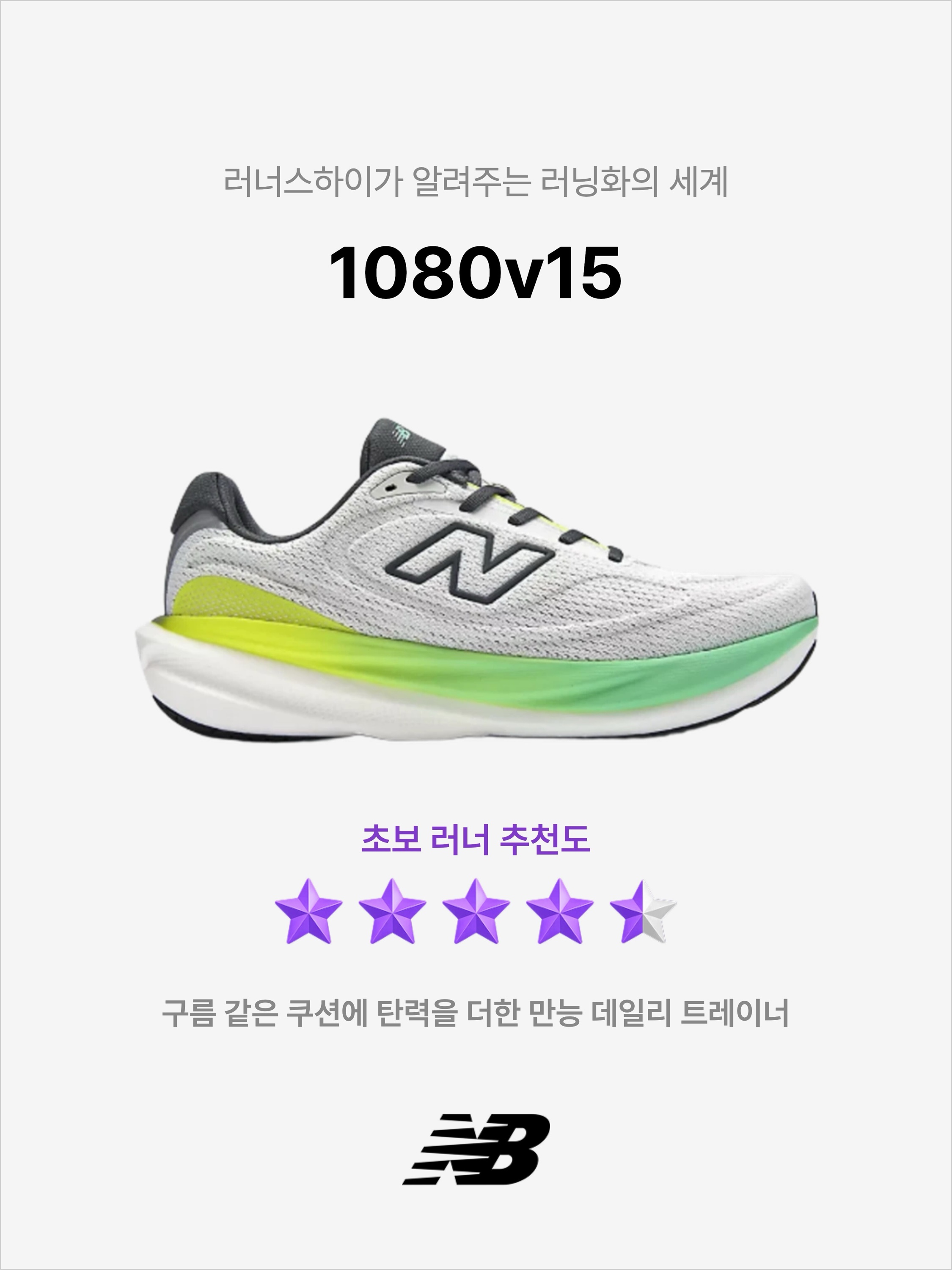 New Balance 1080v15 Reflection Graphite - 2E Wide, New Balance 1080v15 Faded Black Olivine - 2E Wide 착용 스타일 - 1