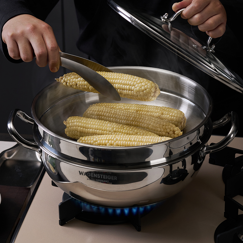 바겐슈타이거 스텐 멀티 2단 스팀팟 32cm 찜기 냄비 찜냄비(WAGENSTEIGER Stainless Multi 2-Tier Steamer Pot 32cm) - 2