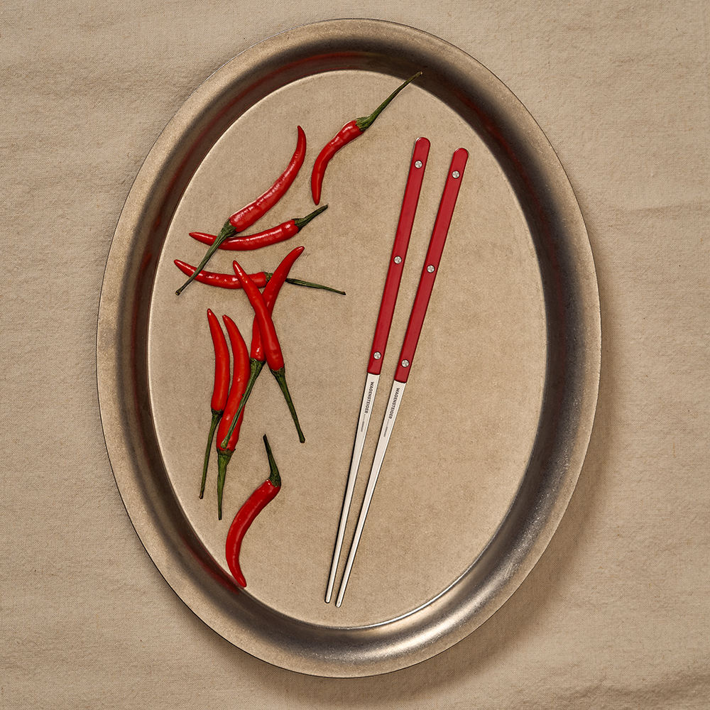 바겐슈타이거 스텐 304 셀레스트 벨루어 커트러리 찹스틱 브릭 레드(WAGENSTEIGER Stainless Steel 304 Celeste Velour Chopsticks (Brick Red)) - 2