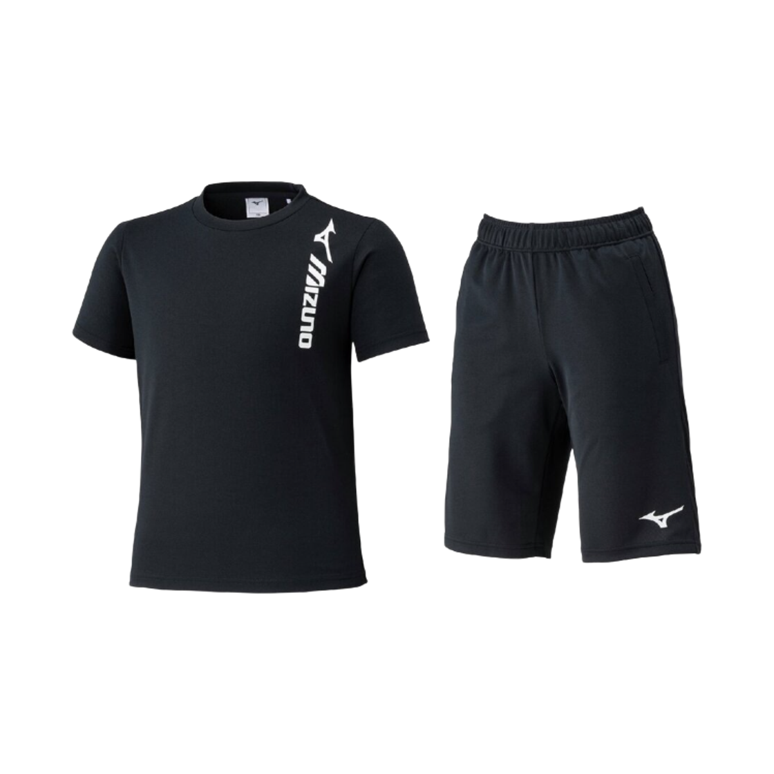 (키즈) 미즈노 티셔츠 하프 팬츠 세트 블랙((Kids) Mizuno T-Shirt Half Pants Set Black)