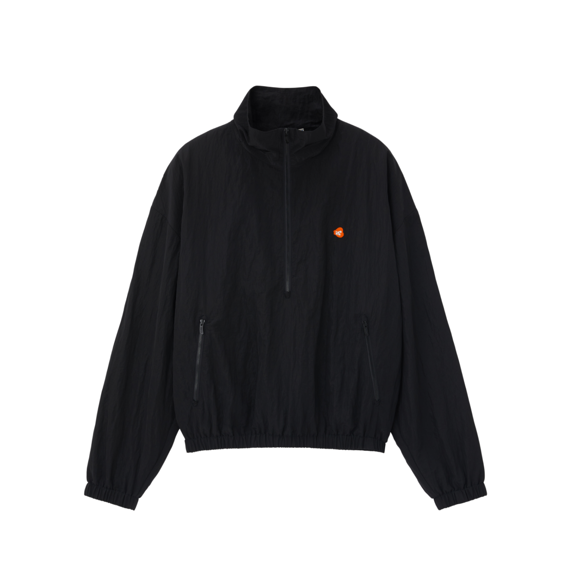 리지 주방월 로고 나일론 하프 집업 블랙(LLEGE Jubangwol Logo Nylon Half Zip Up Black) - 1