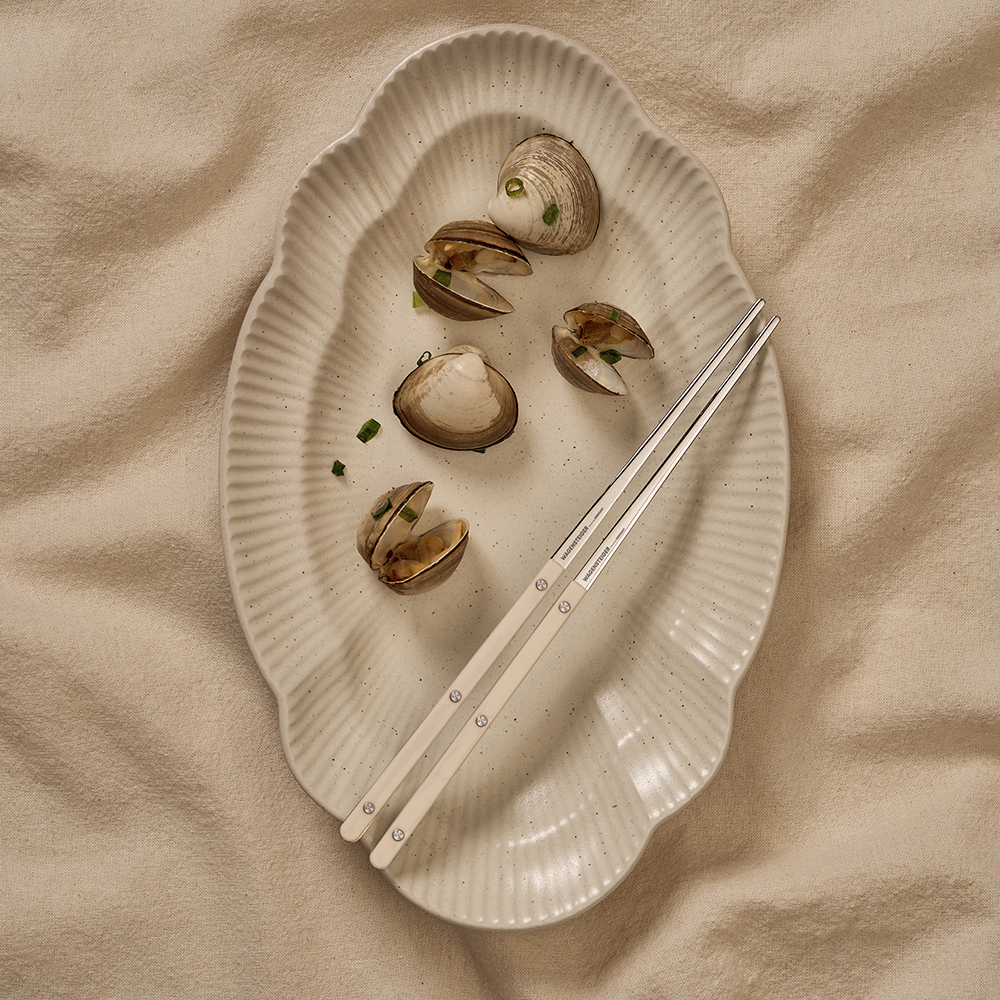 바겐슈타이거 스텐 304 셀레스트 벨루어 커트러리 찹스틱 웜 아이보리(WAGENSTEIGER Stainless Steel 304 Celeste Velour Chopsticks (Warm Ivory)) - 2