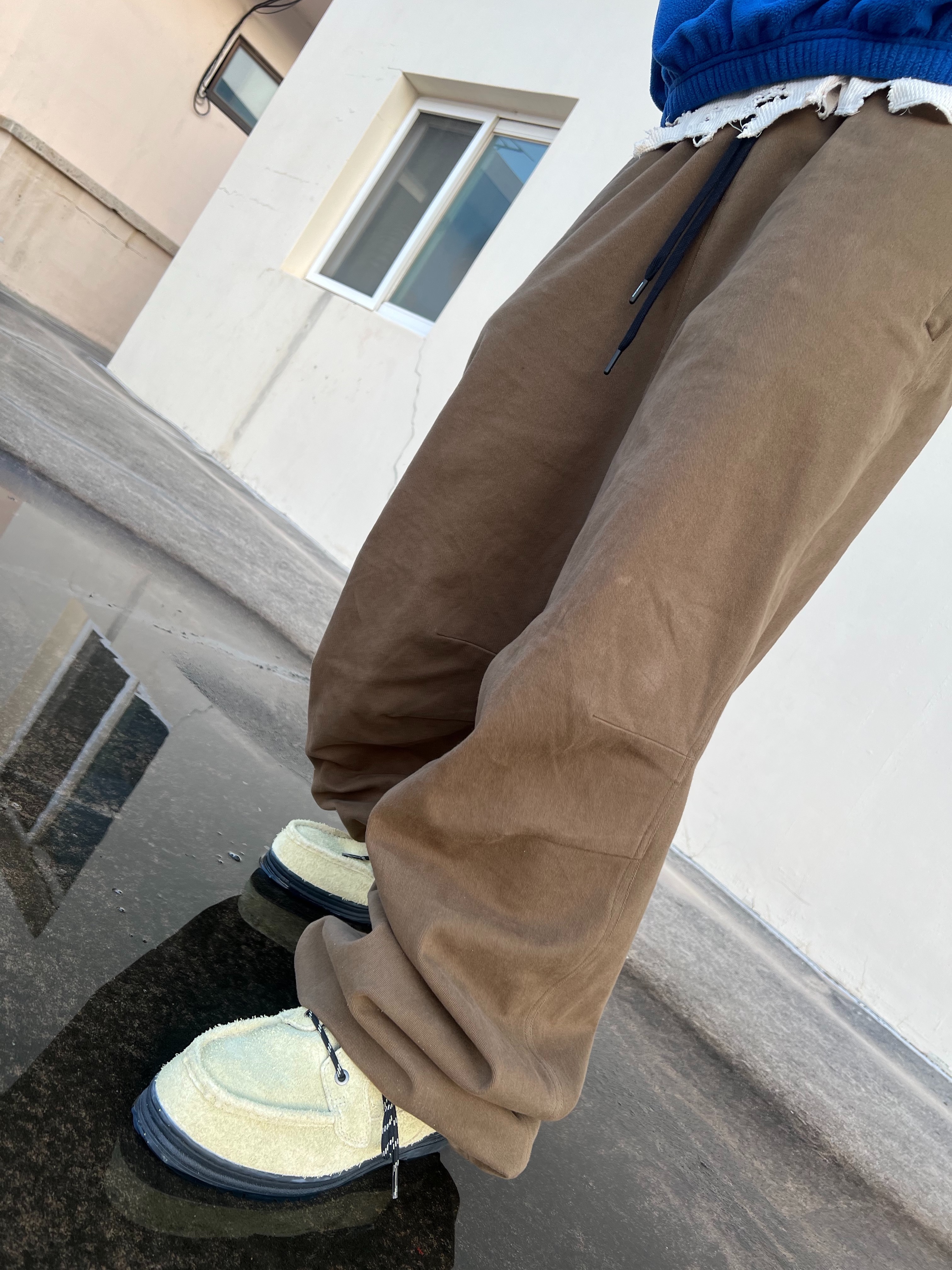 Timberland Heritage Gore-Tex Moc Toe Mid Boots Light Green Suede - Wide, Nonnod Moleskin Track Pants Khaki Brown 착용 스타일 - 6