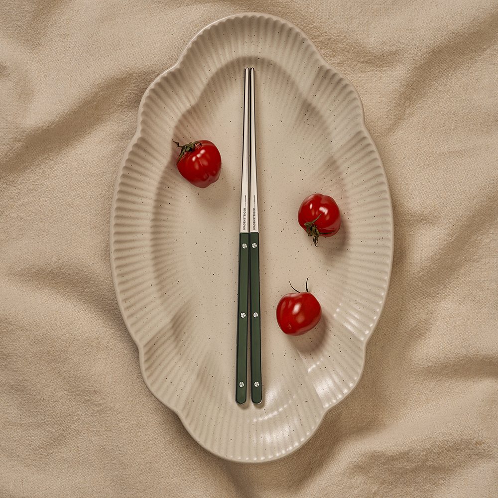 바겐슈타이거 스텐 304 셀레스트 벨루어 커트러리 찹스틱 올리브 그린(WAGENSTEIGER Stainless Steel 304 Celeste Velour Chopsticks (Olive Green)) - 2
