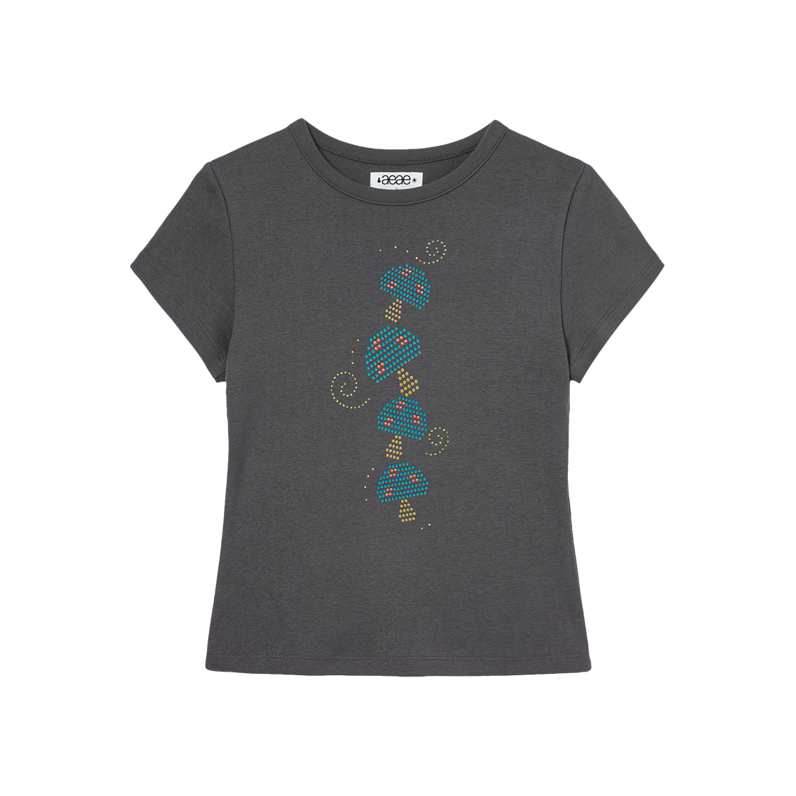 에이이에이이 머쉬룸 핫픽스 티 차콜(AEAE Mushroom Hotfix Tee Charcoal)