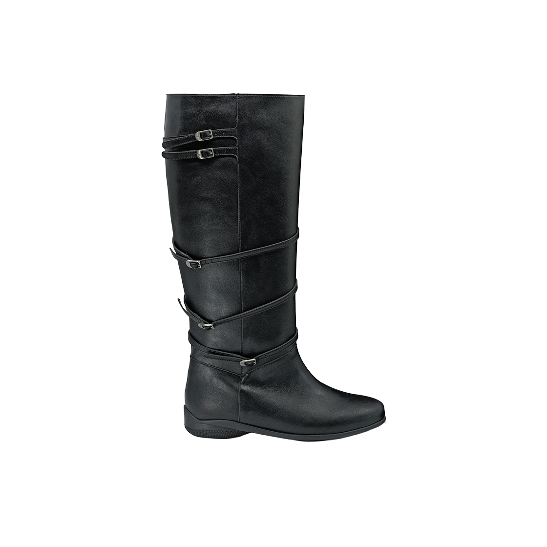 무드나잇 피아 컴포트솔 5벨티드 롱부츠 l 블랙(Moodnight Pia Comfort Sole Boots l Black)