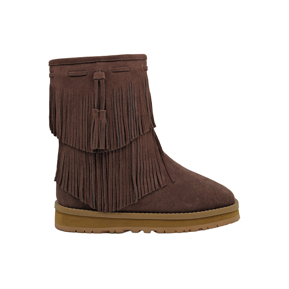 무드나잇 까사 윈터 프린지 시어링부츠 l 다크브라운(Moodnight Casa Winter Fringe Boots l Dark Brown)