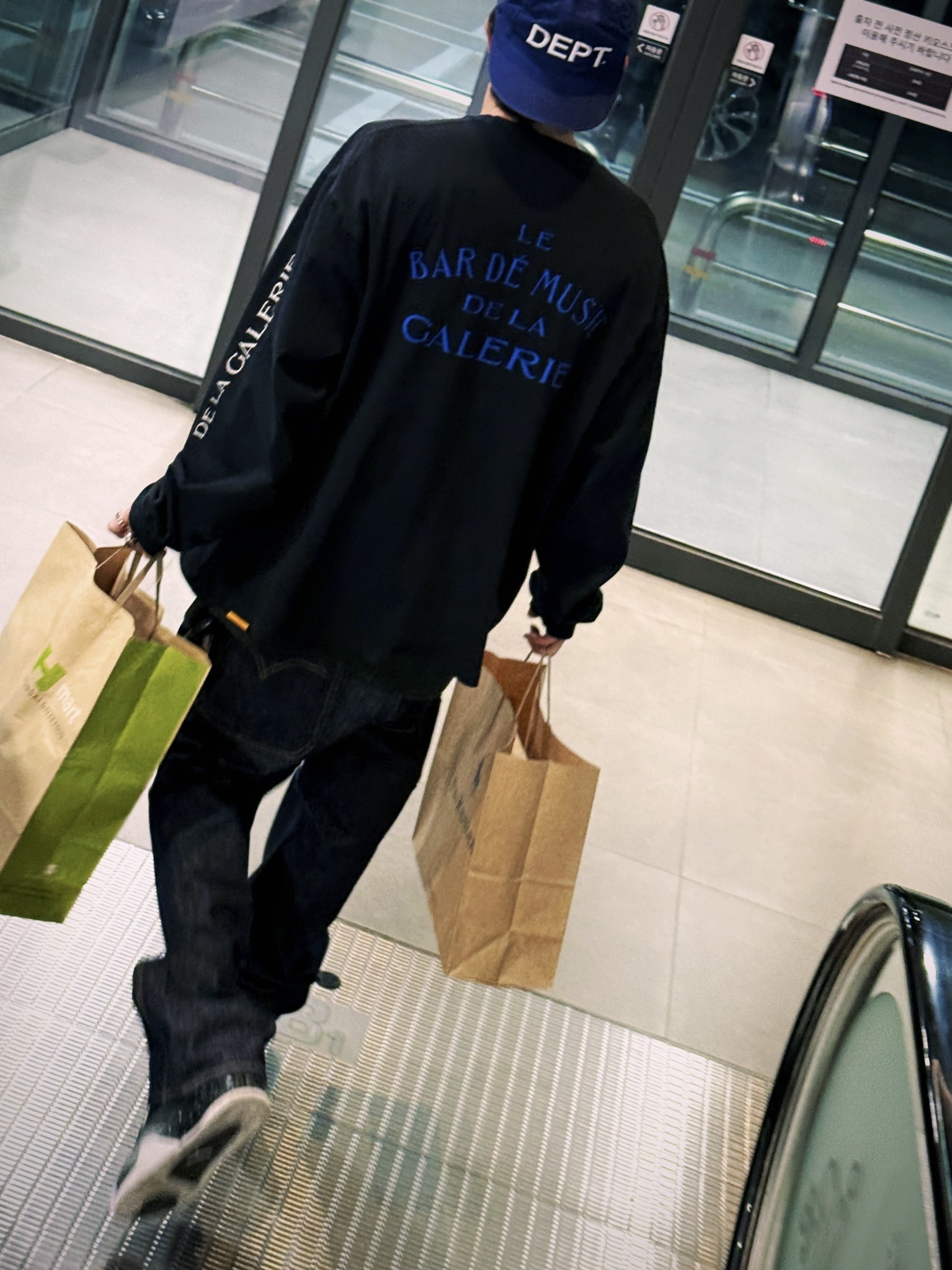 Gallery Dept. Dept. Hat Navy, Jordan 4 Retro Fear 2024 착용 스타일