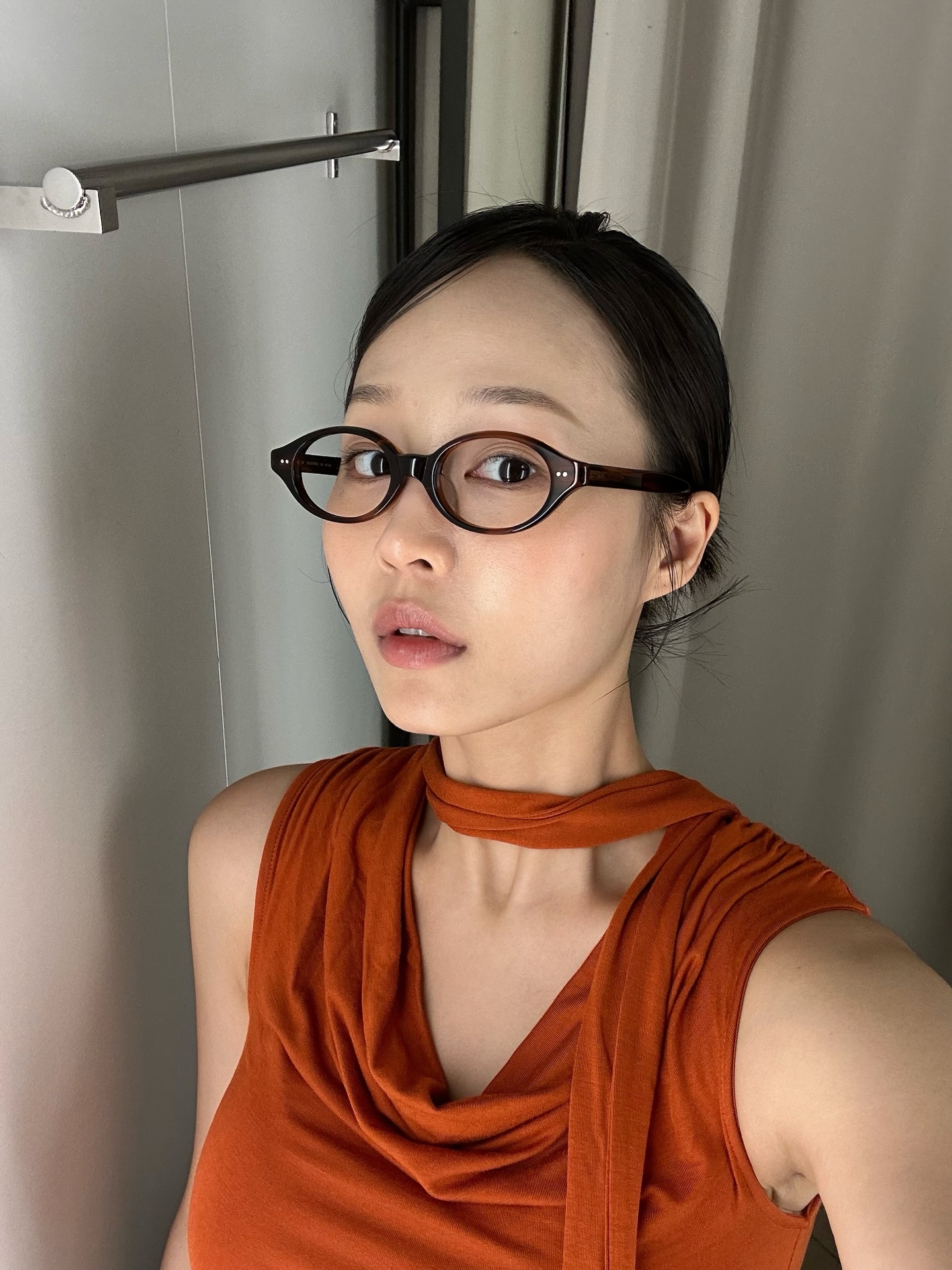 lash Lunettes 05 Amber 착용 스타일