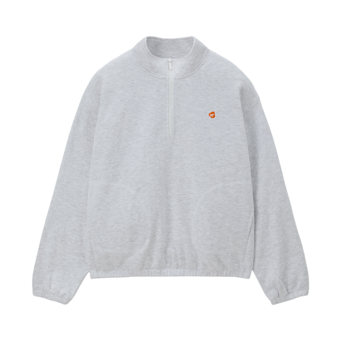 리지 오버사이즈드 하프 집업 멜란지 그레이(LLEGE Oversized Half Zip-Up Melange Grey) - 1