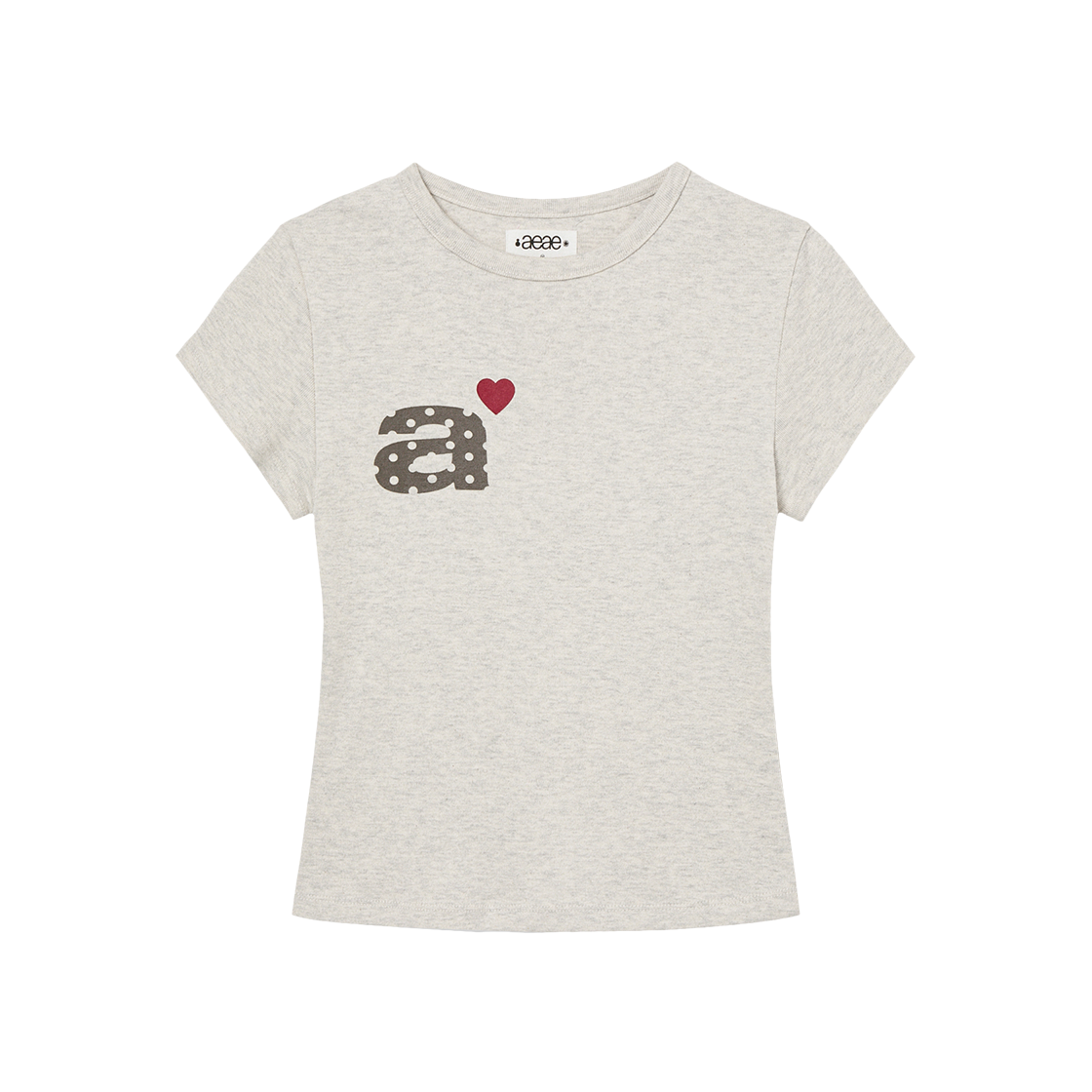 에이이에이이 도트 스몰 레터 티 오트밀(AEAE Dot Small Letter Tee Oatmeal)