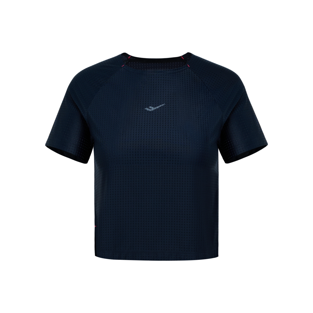 프로-스펙스 여성 울트라라이트 메쉬 크롭 반팔티셔츠 블랙(PRO-SPECS Women's Ultra-Light Mesh Cropped T-shirt Black)