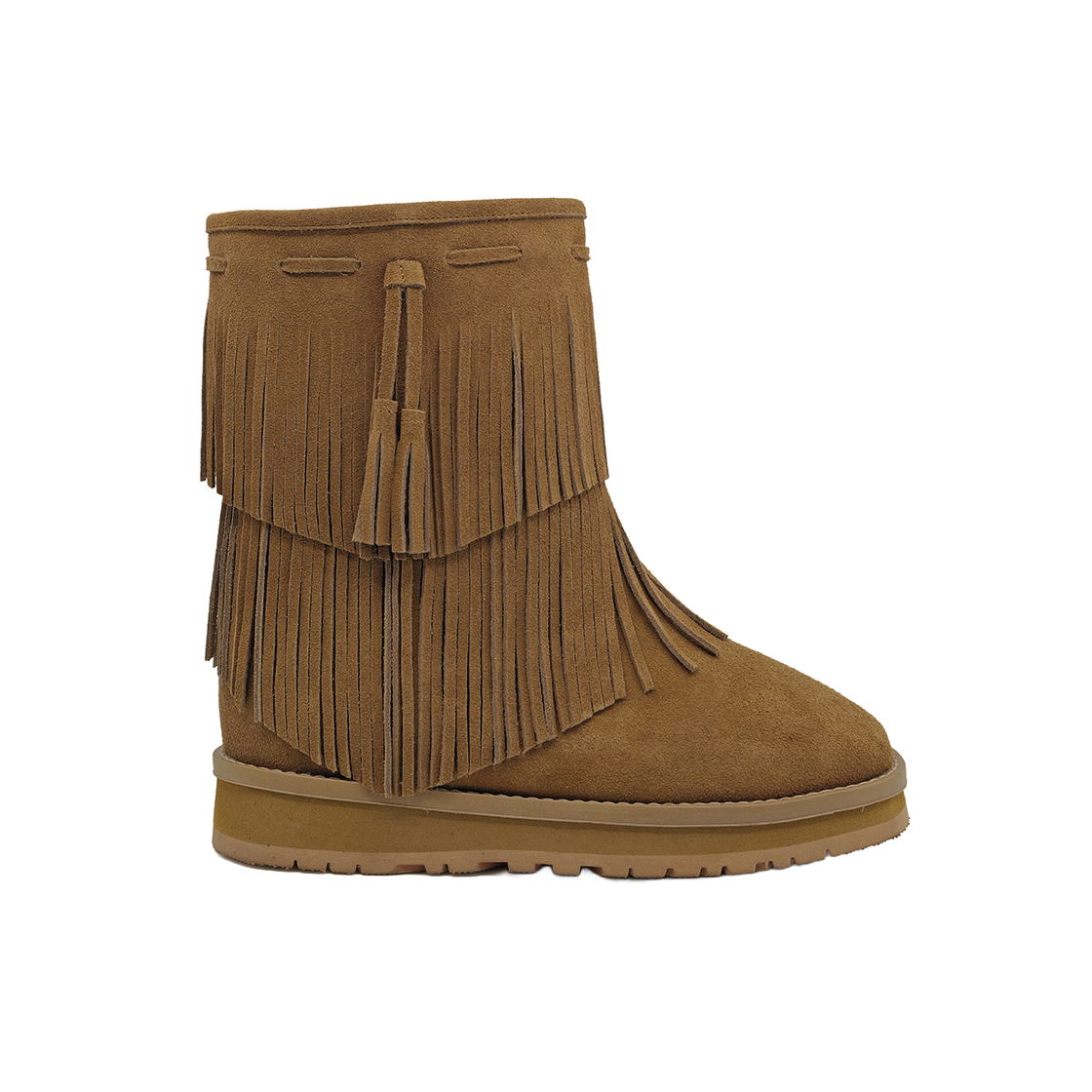 무드나잇 까사 윈터 프린지 시어링부츠 l 카멜(Moodnight Casa Winter Fringe Boots l Camel)
