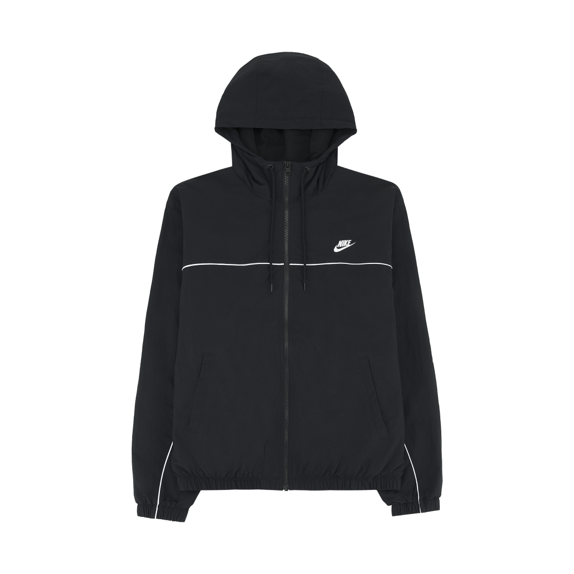 나이키 클럽 후드 자켓 블랙 화이트 - 아시아(Nike Club Hooded Jacket Black White - Asia)